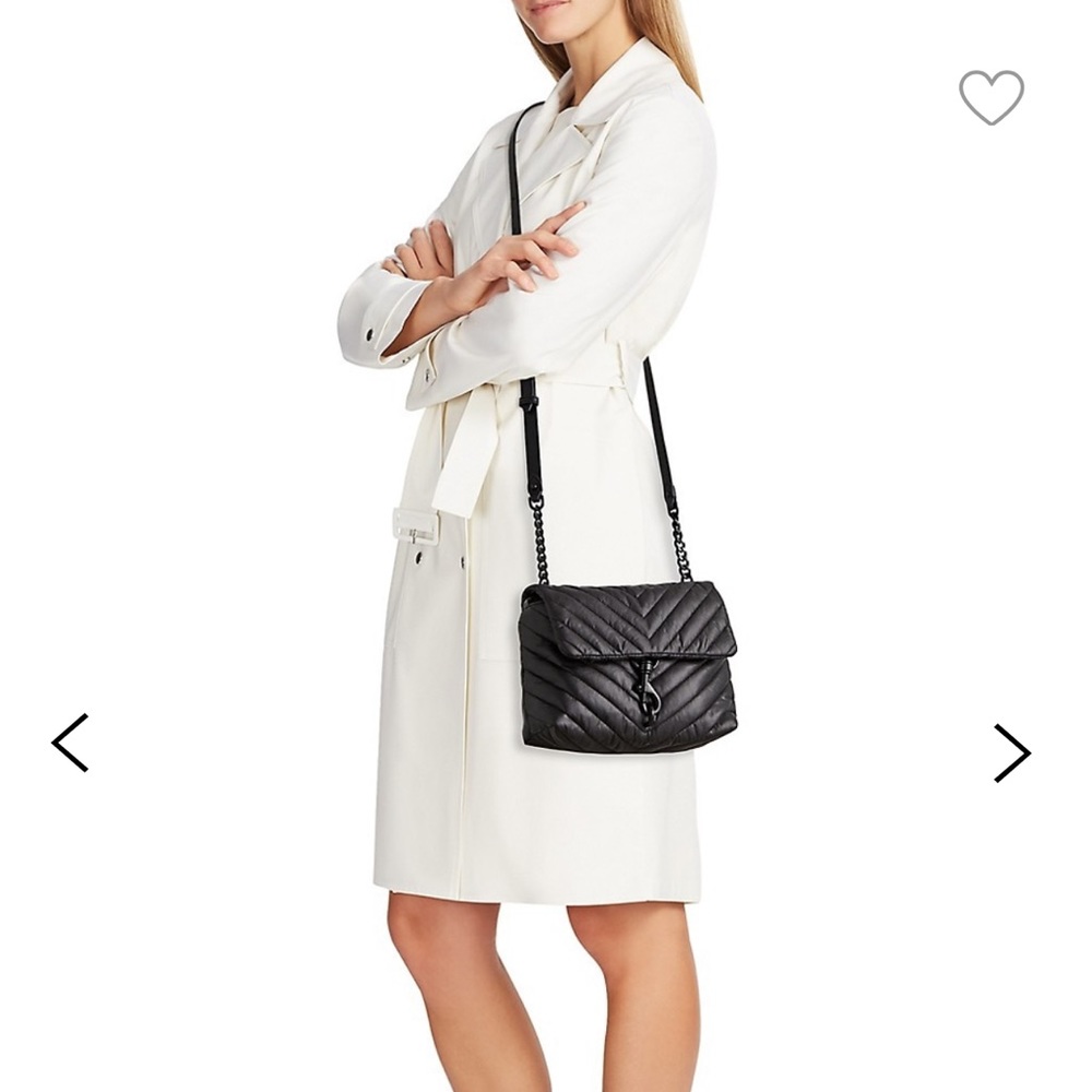 Rebecca Minkoff Edie Nylon Quilted Crossbody Bag Black Shellac